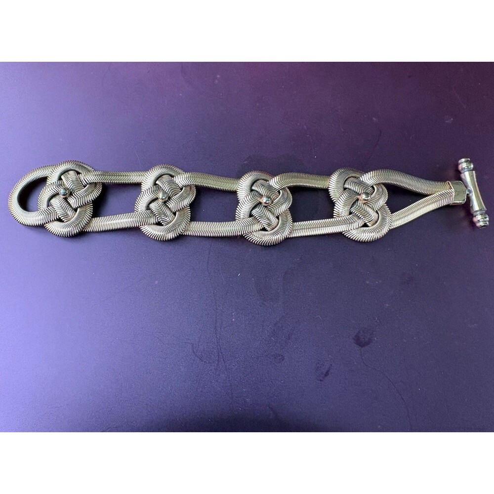 Gold Tone Braided Knots Bracelet  8”